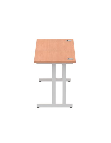 Dynamic Impulse 1600 x 600mm Straight Office Desk Beech Top Silver Cantilever Leg MI001681 - pic 76410 | FastDaddyshop