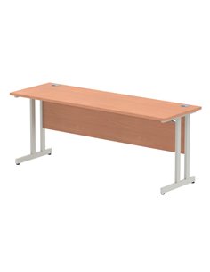 Dynamic Impulse 1800 x 600mm Straight Office Desk Beech Top Silver Cantilever Leg MI001682