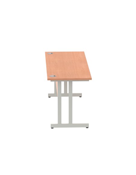 Dynamic Impulse 1800 x 600mm Straight Office Desk Beech Top Silver Cantilever Leg MI001682 - pic 76414 | FastDaddyshop