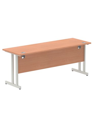 Dynamic Impulse 1800 x 600mm Straight Office Desk Beech Top Silver Cantilever Leg MI001682