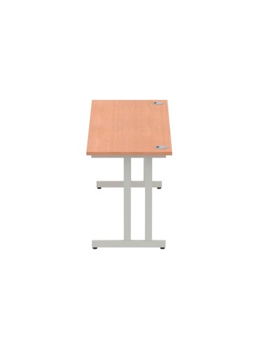 Dynamic Impulse 1800 x 600mm Straight Office Desk Beech Top Silver Cantilever Leg MI001682
