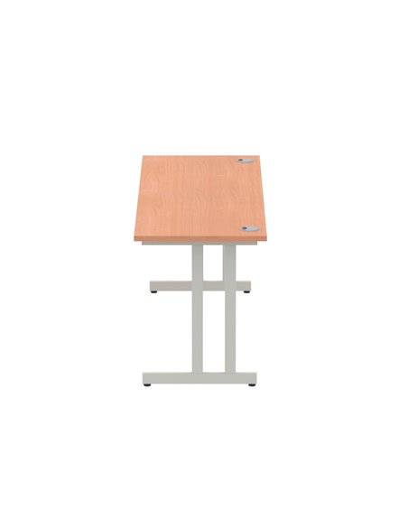 Dynamic Impulse 1800 x 600mm Straight Office Desk Beech Top Silver Cantilever Leg MI001682 - pic 76418 | FastDaddyshop
