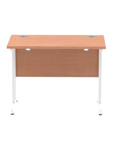 Dynamic Impulse 1000 x 600mm Straight Office Desk Beech Top White Cantilever Leg MI001683 2