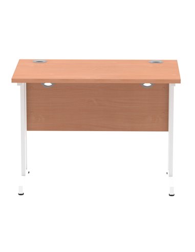 Dynamic Impulse 1000 x 600mm Straight Office Desk Beech Top White Cantilever Leg MI001683