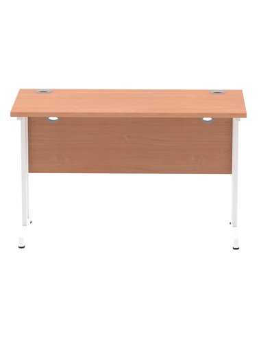 Dynamic Impulse 1200 x 600mm Straight Office Desk Beech Top White Cantilever Leg MI001684