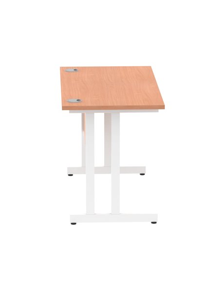 Dynamic Impulse 1200 x 600mm Straight Office Desk Beech Top White Cantilever Leg MI001684 - pic 76430 | FastDaddyshop