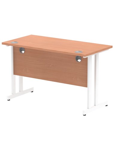 Dynamic Impulse 1200 x 600mm Straight Office Desk Beech Top White Cantilever Leg MI001684