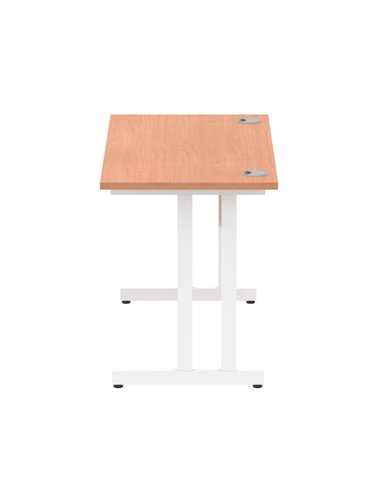 Dynamic Impulse 1200 x 600mm Straight Office Desk Beech Top White Cantilever Leg MI001684