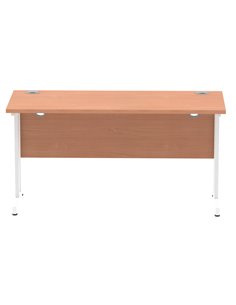 Dynamic Impulse 1400 x 600mm Straight Office Desk Beech Top White Cantilever Leg MI001685 2