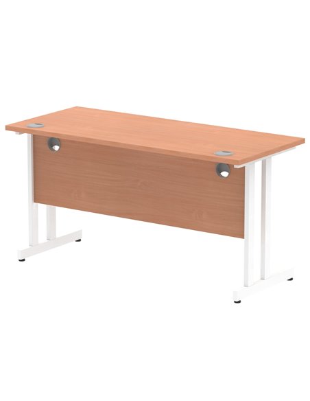 Dynamic Impulse 1400 x 600mm Straight Office Desk Beech Top White Cantilever Leg MI001685 - pic 76439 | FastDaddyshop