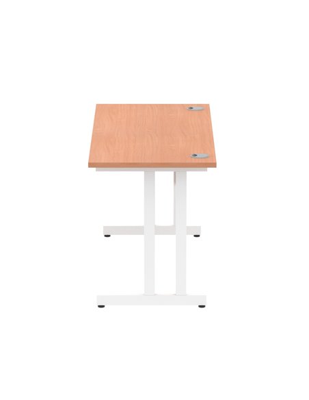 Dynamic Impulse 1400 x 600mm Straight Office Desk Beech Top White Cantilever Leg MI001685 - pic 76442 | FastDaddyshop