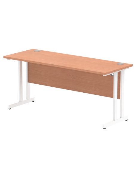 Dynamic Impulse 1600 x 600mm Straight Office Desk Beech Top White Cantilever Leg MI001686 - pic 76443 | FastDaddyshop