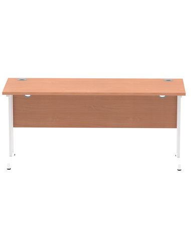 Dynamic Impulse 1600 x 600mm Straight Office Desk Beech Top White Cantilever Leg MI001686
