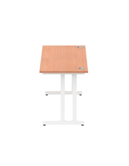 Dynamic Impulse 1600 x 600mm Straight Office Desk Beech Top White Cantilever Leg MI001686 - pic 76450 | FastDaddyshop