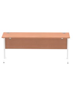 Dynamic Impulse 1800 x 600mm Straight Office Desk Beech Top White Cantilever Leg MI001687 2
