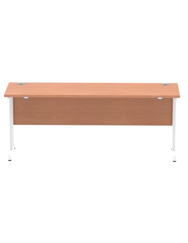 Dynamic Impulse 1800 x 600mm Straight Office Desk Beech Top White Cantilever Leg MI001687