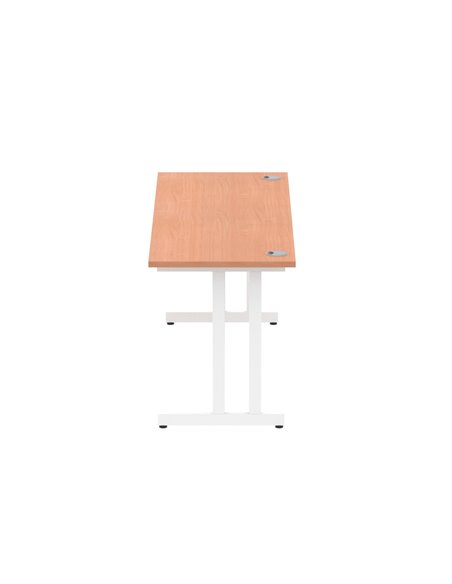 Dynamic Impulse 1800 x 600mm Straight Office Desk Beech Top White Cantilever Leg MI001687 - pic 76458 | FastDaddyshop