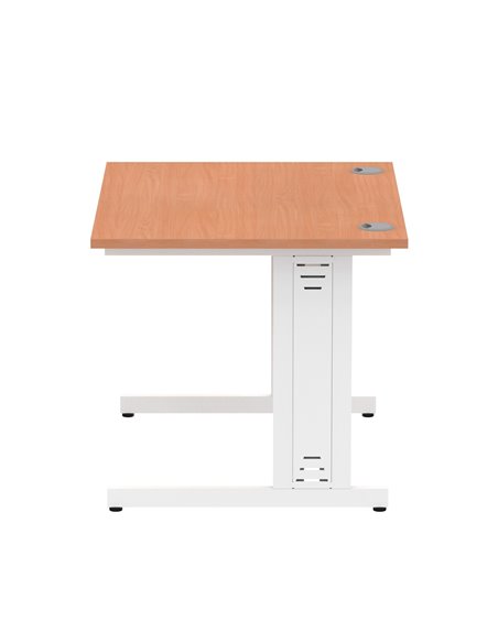 Dynamic Impulse 1000 x 800mm Straight Office Desk Beech Top White Cable Managed Leg MI001753 - pic 76471 | FastDaddyshop