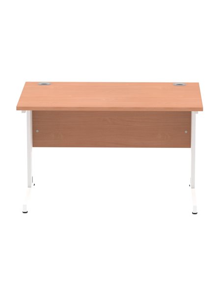 Dynamic Impulse 1200 x 800mm Straight Office Desk Beech Top White Cable Managed Leg MI001754 - pic 76473 | FastDaddyshop