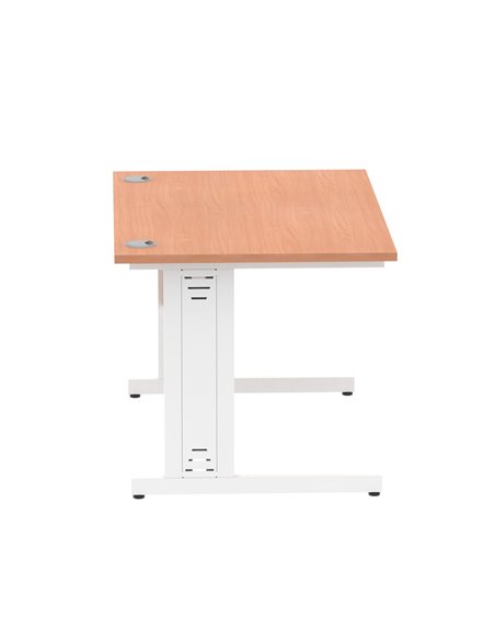 Dynamic Impulse 1200 x 800mm Straight Office Desk Beech Top White Cable Managed Leg MI001754 - pic 76475 | FastDaddyshop