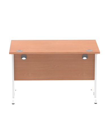 Dynamic Impulse 1200 x 800mm Straight Office Desk Beech Top White Cable Managed Leg MI001754