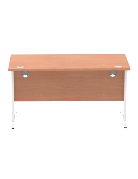 Dynamic Impulse 1400 x 800mm Straight Office Desk Beech Top White Cable Managed Leg MI001755 - pic 76485 | FastDaddyshop