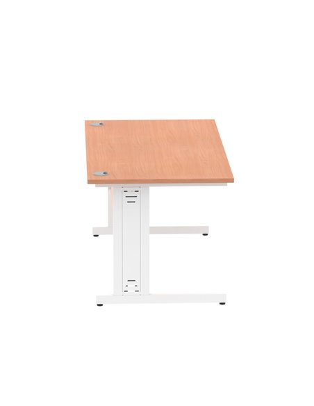 Dynamic Impulse 1600 x 800mm Straight Office Desk Beech Top White Cable Managed Leg MI001756 - pic 76491 | FastDaddyshop