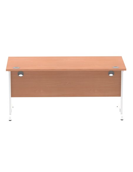 Dynamic Impulse 1600 x 800mm Straight Office Desk Beech Top White Cable Managed Leg MI001756 - pic 76493 | FastDaddyshop