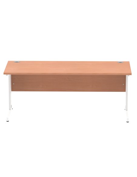 Dynamic Impulse 1800 x 800mm Straight Office Desk Beech Top White Cable Managed Leg MI001757 - pic 76497 | FastDaddyshop