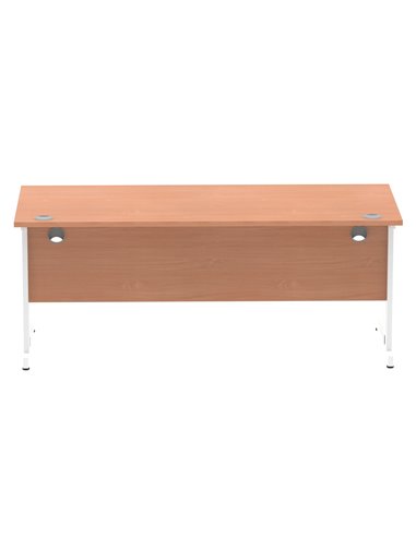 Dynamic Impulse 1800 x 800mm Straight Office Desk Beech Top White Cable Managed Leg MI001757