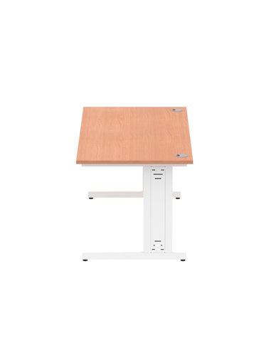 Dynamic Impulse 1800 x 800mm Straight Office Desk Beech Top White Cable Managed Leg MI001757