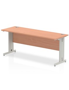 Dynamic Impulse 1800 x 600mm Straight Office Desk Beech Top Silver Cable Managed Leg MI001762