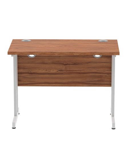 Dynamic Impulse 1000 x 600mm Straight Office Desk Walnut Top Silver Cantilever Leg MI001909 - pic 76528 | FastDaddyshop
