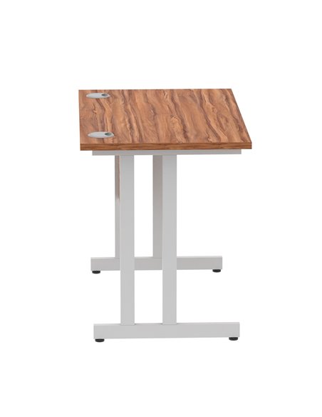 Dynamic Impulse 1000 x 600mm Straight Office Desk Walnut Top Silver Cantilever Leg MI001909 - pic 76530 | FastDaddyshop
