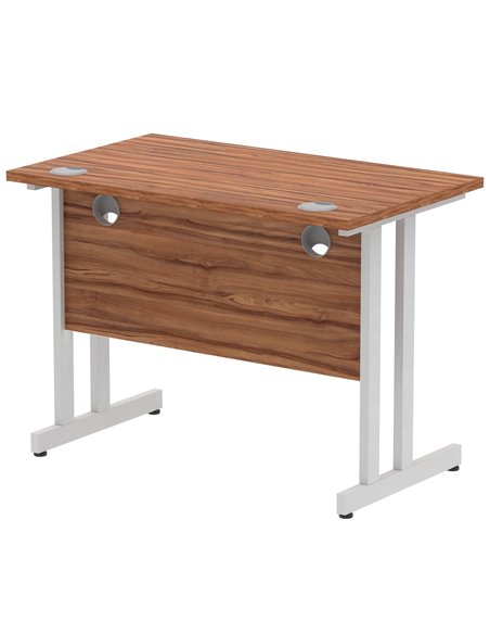 Dynamic Impulse 1000 x 600mm Straight Office Desk Walnut Top Silver Cantilever Leg MI001909 - pic 76531 | FastDaddyshop
