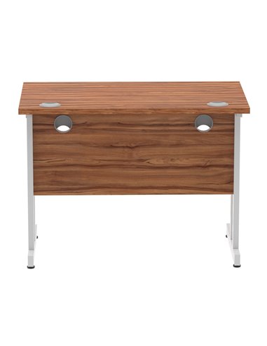 Dynamic Impulse 1000 x 600mm Straight Office Desk Walnut Top Silver Cantilever Leg MI001909