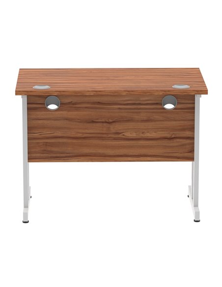Dynamic Impulse 1000 x 600mm Straight Office Desk Walnut Top Silver Cantilever Leg MI001909 - pic 76532 | FastDaddyshop