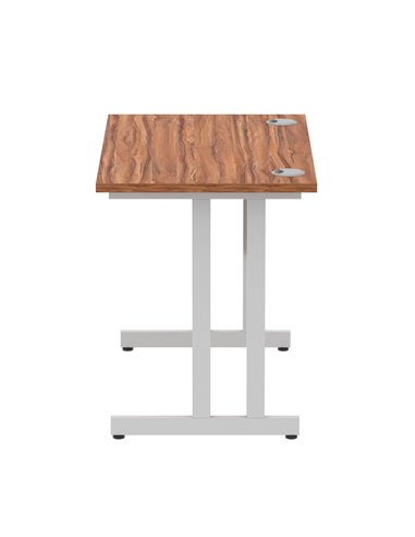 Dynamic Impulse 1000 x 600mm Straight Office Desk Walnut Top Silver Cantilever Leg MI001909