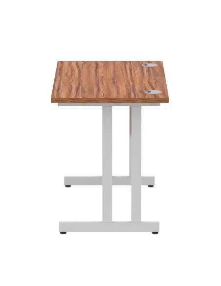 Dynamic Impulse 1000 x 600mm Straight Office Desk Walnut Top Silver Cantilever Leg MI001909 - pic 76534 | FastDaddyshop