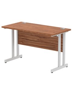Dynamic Impulse 1200 x 600mm Straight Office Desk Walnut Top Silver Cantilever Leg MI001910