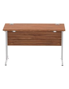 Dynamic Impulse 1200 x 600mm Straight Office Desk Walnut Top Silver Cantilever Leg MI001910 2