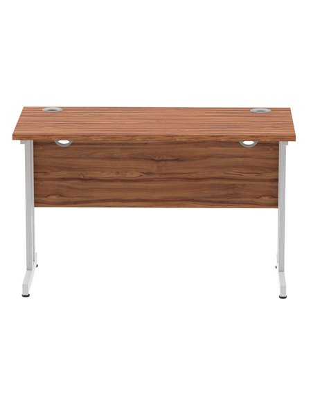 Dynamic Impulse 1200 x 600mm Straight Office Desk Walnut Top Silver Cantilever Leg MI001910 - pic 76536 | FastDaddyshop