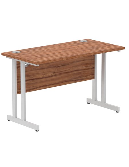 Dynamic Impulse 1200 x 600mm Straight Office Desk Walnut Top Silver Cantilever Leg MI001910 - pic 76537 | FastDaddyshop