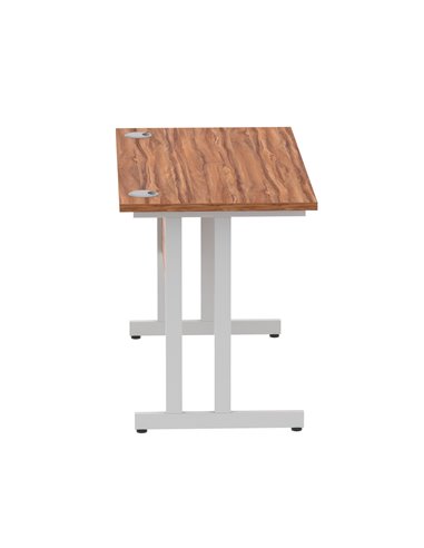 Dynamic Impulse 1200 x 600mm Straight Office Desk Walnut Top Silver Cantilever Leg MI001910