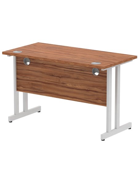 Dynamic Impulse 1200 x 600mm Straight Office Desk Walnut Top Silver Cantilever Leg MI001910 - pic 76539 | FastDaddyshop