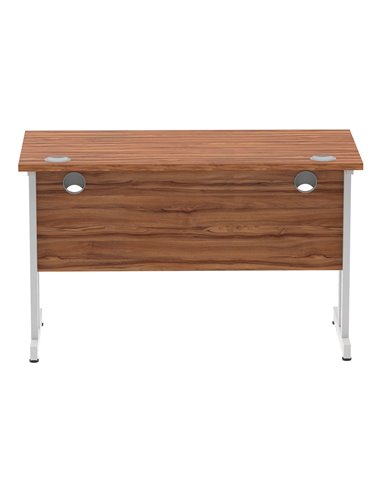 Dynamic Impulse 1200 x 600mm Straight Office Desk Walnut Top Silver Cantilever Leg MI001910