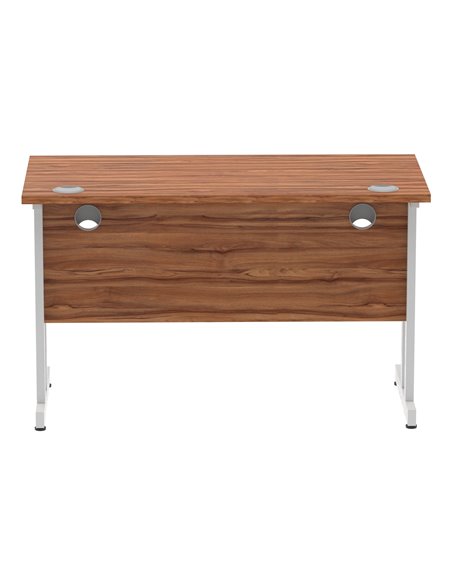 Dynamic Impulse 1200 x 600mm Straight Office Desk Walnut Top Silver Cantilever Leg MI001910 - pic 76540 | FastDaddyshop