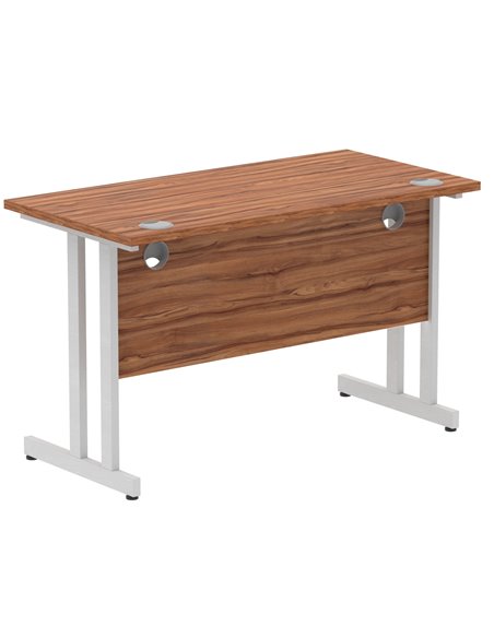 Dynamic Impulse 1200 x 600mm Straight Office Desk Walnut Top Silver Cantilever Leg MI001910 - pic 76541 | FastDaddyshop