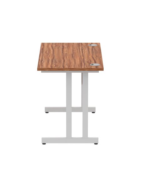 Dynamic Impulse 1200 x 600mm Straight Office Desk Walnut Top Silver Cantilever Leg MI001910 - pic 76542 | FastDaddyshop