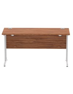 Dynamic Impulse 1400 x 600mm Straight Office Desk Walnut Top Silver Cantilever Leg MI001911 2